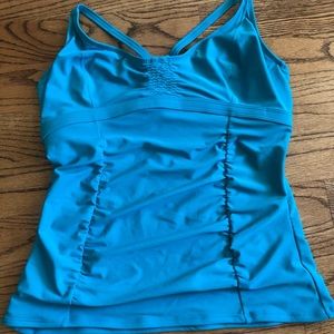 Athleta Tankini Top | Size 38 D/DD | Teal Blue